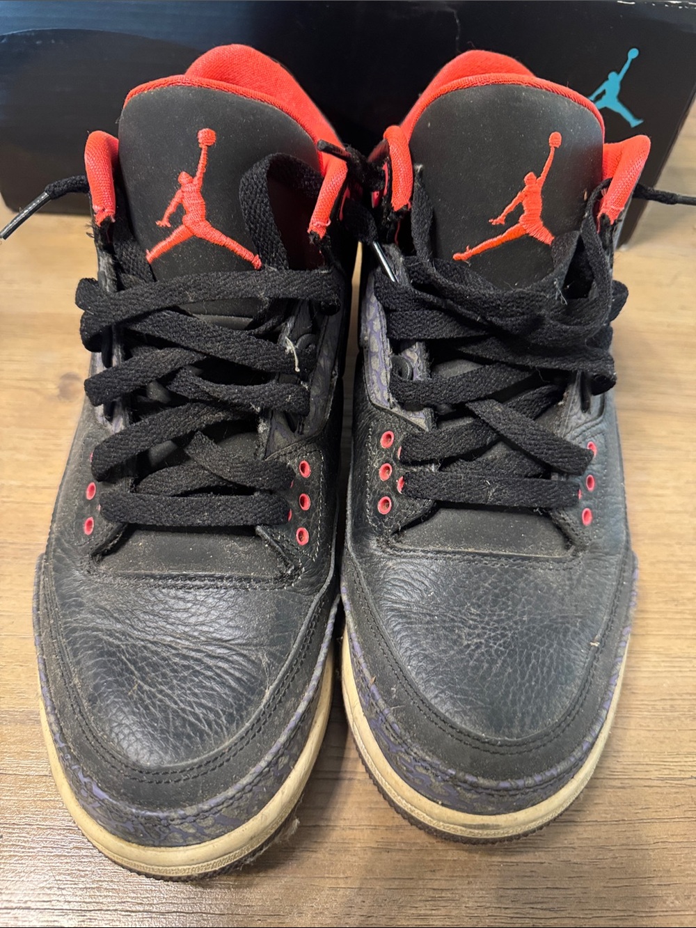 Jordan Crimson 3 Black and Red Basketball Sneakers